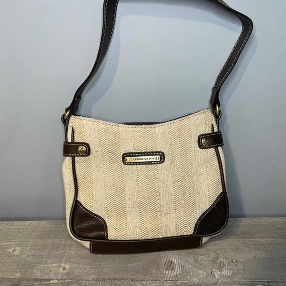 Caribbean Joe Coated Canvas Hobo Handbag Purse Island Tiki Retro Floral